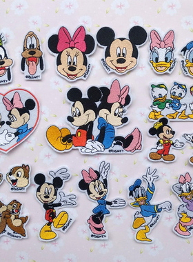 儿童书包贴迪士尼米奇布贴唐老鸭贴布米妮黛丝装饰贴补丁贴修补洞