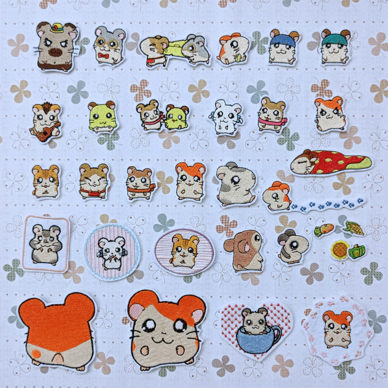 日本动漫卡通哈姆太郎刺绣布贴儿童衣服裤子修补丁贴花书包装饰贴