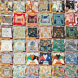 马年丝巾养马人合集90cm仿真丝斜纹大方巾送妈妈长辈礼物头巾披肩