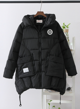 Y905胖妹妹加肥大码羽绒棉衣短款棉服外套220斤宽松显瘦A字不规则
