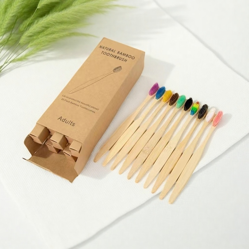 外贸原生态喷漆成人日用品葫芦形口腔清洁亚马逊竹子牙刷旅行便携