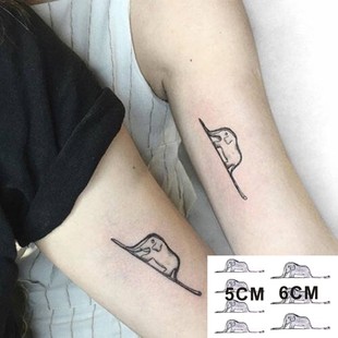 蛇吞象表情包纹身贴 情侣个性网红手臂手背贴纸 搞笑恶搞防水包邮