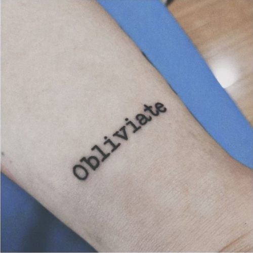 Obliviate一忘皆空咒 哈利波特遗忘咒草本果汁纹身贴字母防水持久