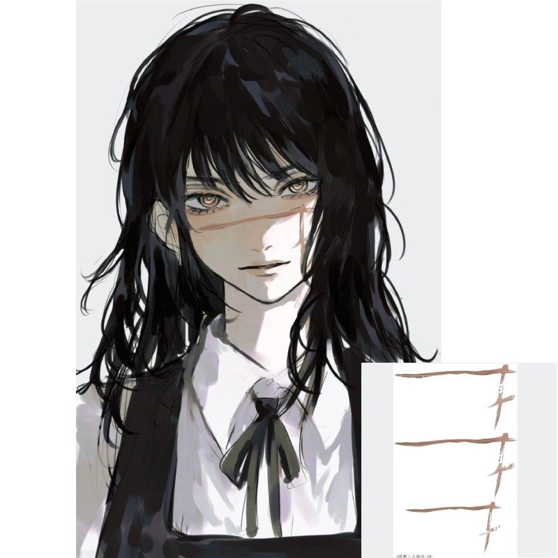 动漫cos纹身贴电锯人三鹰朝脸部疤痕纹身贴仿真防水持久包邮,家居饰品,其他贴饰,淘宝优惠券,粉丝福利购,淘宝优惠卷