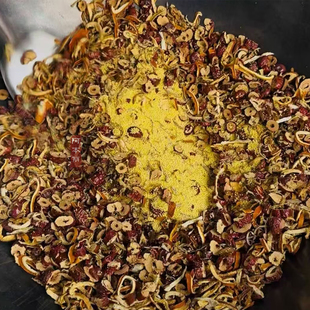 阿本丽小米陈皮姜丝红枣茶铁锅炒姜米茶烤焦枣姜茶泡水喝暖香醇厚