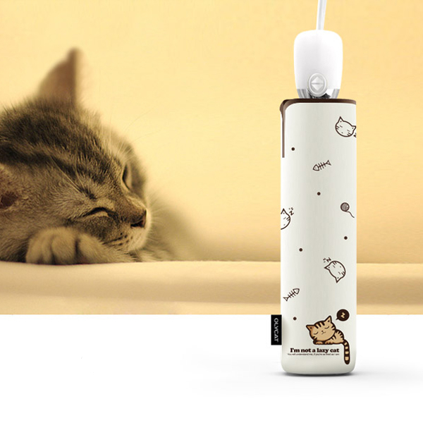 小清新猫咪自动三折叠晴雨伞遮阳不透光UPF50+太阳伞防晒防紫外线