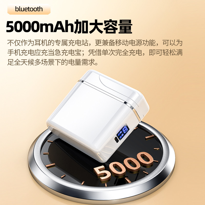 Ai声控蓝牙耳机100h超长续航挂耳式开放不入耳无线运动型2025新款