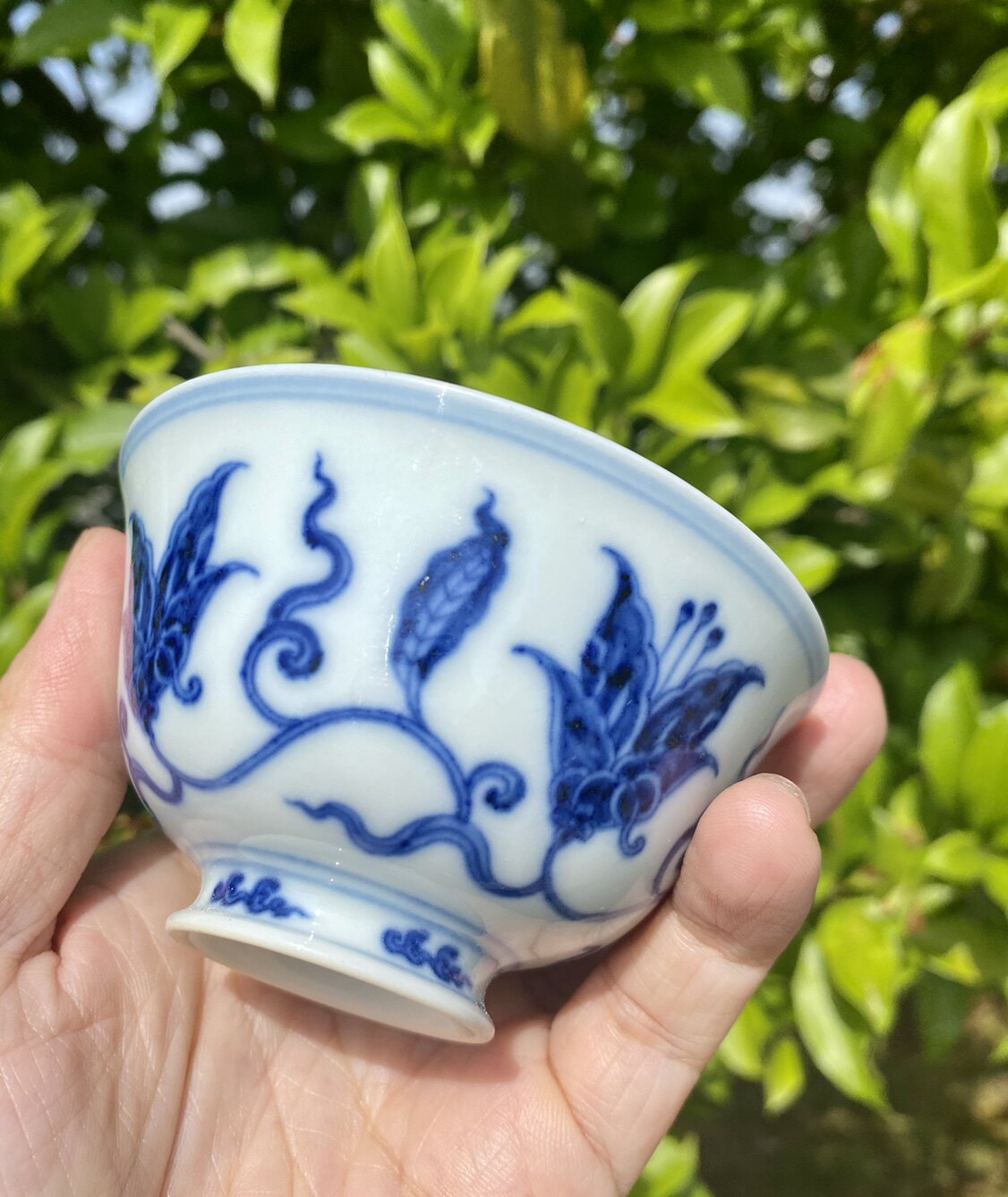 小雅青花 阮定荣誌 景德镇全手工 仿明桅子花纹 茶杯 茶具