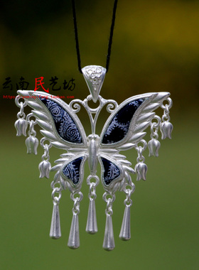 蜡染项链吊坠民族风绣花挂件项链