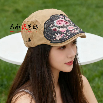 秋冬2025新款民族街头画家贝雷帽