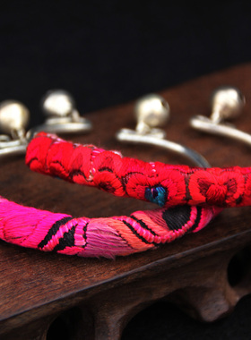 苗族云南开口铃铛复古百搭手链