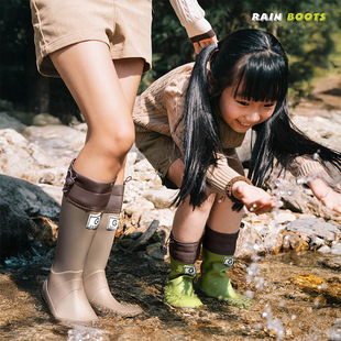 可折叠新款式防水鞋雨林徒步赶海爬山雨靴男女情侣亲子款防滑