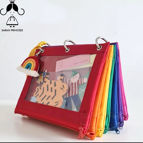 韩国七色彩虹便携时尚分类收纳包