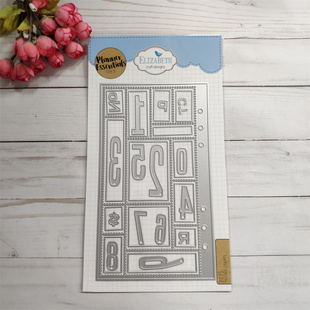 Elizabeth 邮票背景及个性数字 Planner Postage Stamps 切模刀模