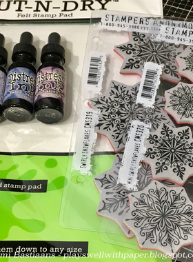 Tim holtz 优雅雪花 Swirly Snowflakes 进口橡皮印章