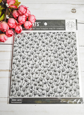 Hero Arts 春之花种生长飘逸背景橡皮印章 Blowing In The Wind