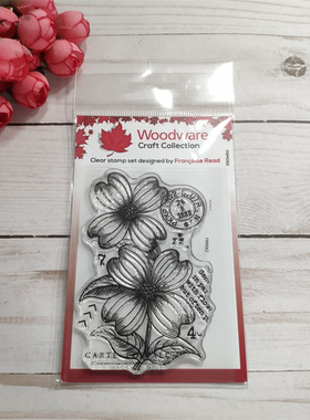 新品 Woodware 复古山茱萸花 Dogwood Flowers 进口透明印章
