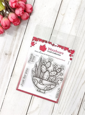 Woodware 多肉植物展示 Succulent Display 进口透明印章