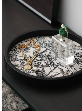 中古复古布艺香薰托盘样板间售楼处卧室衣帽间茶几装饰品摆件