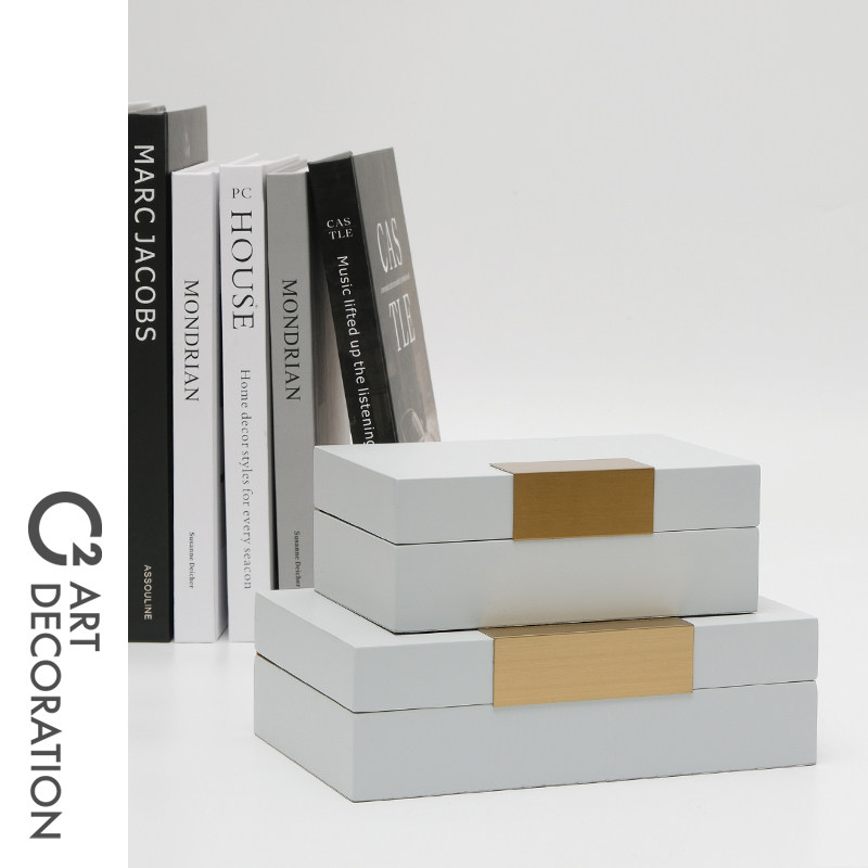 现代简约木质烤漆首饰收纳盒样板房书柜衣帽间卧室软装饰品摆件,家居饰品,装饰摆件,淘宝优惠券,粉丝福利购,淘宝优惠卷