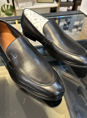 断码3942 43撤柜意大利品牌男士高端一脚蹬皮鞋头层牛皮实木根W89