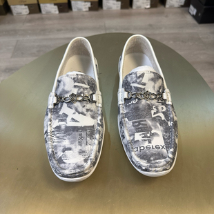 断码40撤柜高端宾男一脚蹬时尚豆豆皮鞋进口头层牛皮上线软底N235