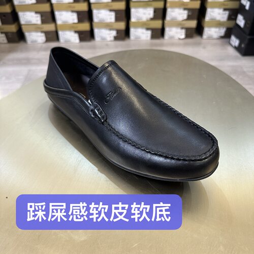 断码43 撤柜高端宾男一脚蹬豆豆皮鞋进口头层软牛皮轻软底N209