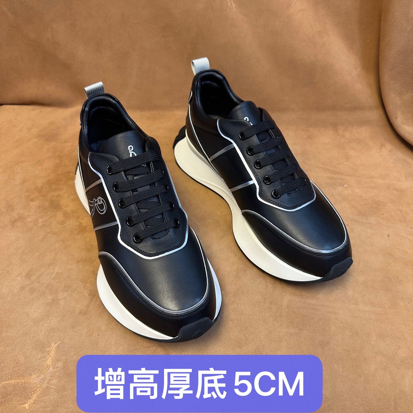 断码37 40 41 42 44撤柜品牌高端男士厚底增高休闲老爹鞋皮鞋AD2