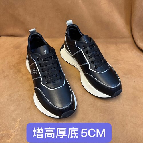 断码37 40 41 42 44撤柜品牌高端男士厚底增高休闲老爹鞋皮鞋AD2