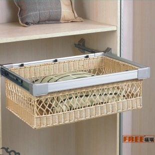 铝合金推拉藤篮组合/衣柜抽屉拉篮700柜（可以定制）