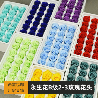 永生花B级2-3玫瑰花头21朵/盒