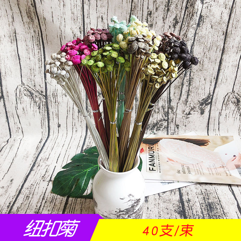 幻花永生花纽扣菊20支/束干花小花束花材材料包diy真花生日礼物