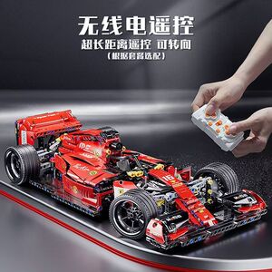 法拉利F1车模型可拼装积木玩具
