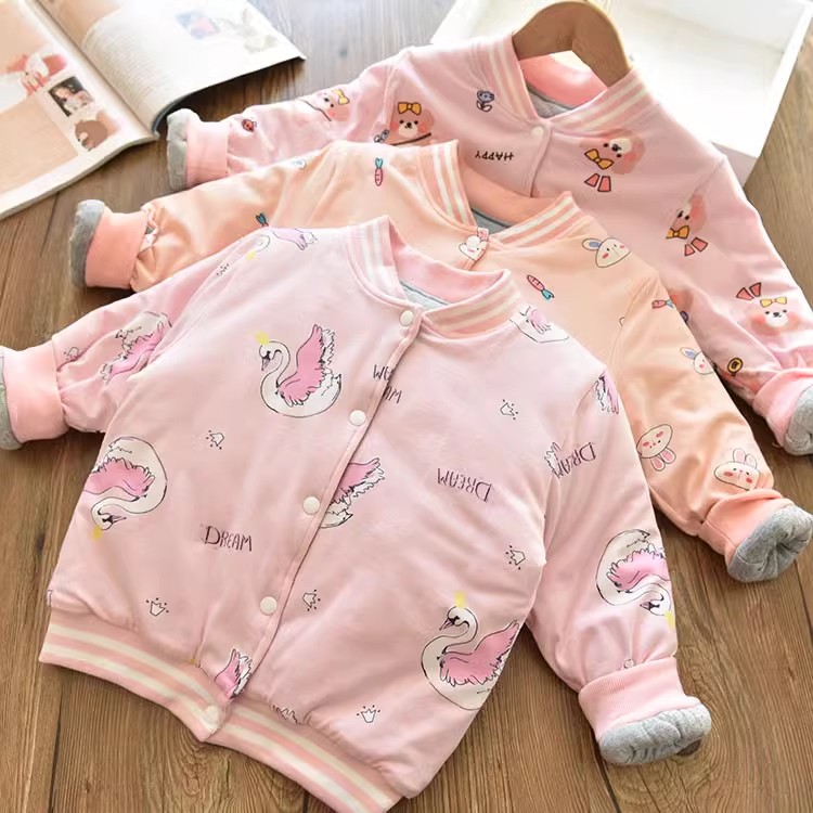清仓福利校服神器~女童夹棉卡通棒球服小棉袄 加厚保暖内胆棉衣冬