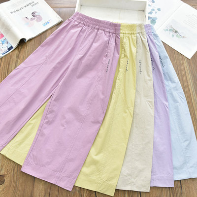 冰爽棉女童洋气彩色薄棉气球直筒裤中大儿童休闲宽松山本奶奶26夏