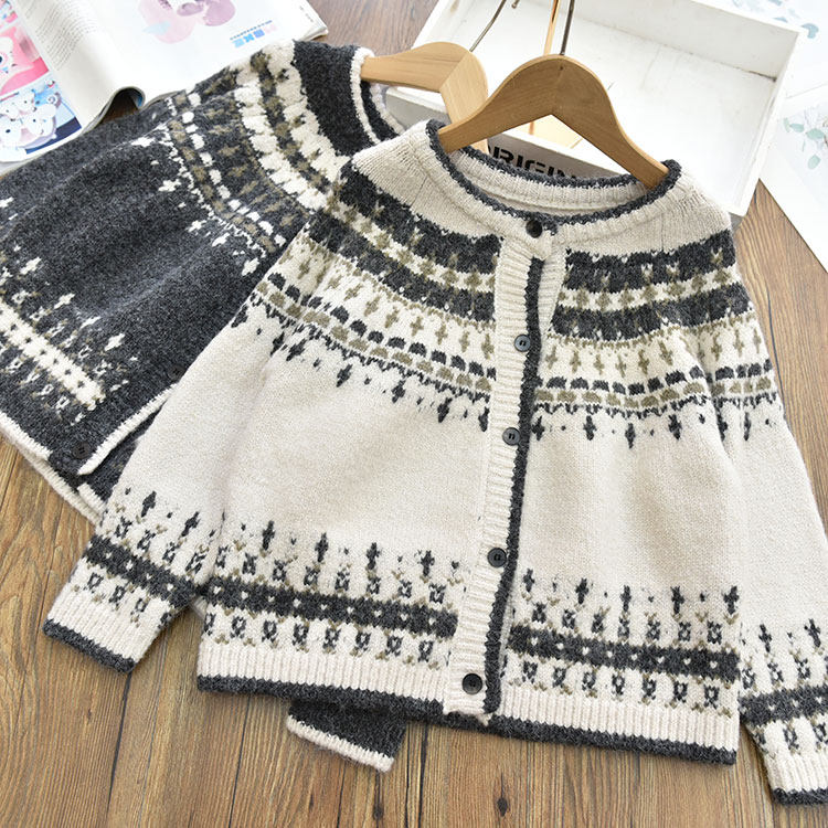 女童气质软糯加厚印花单排扣毛衣开衫 中大儿童针织衫外穿上衣秋,童装/婴儿装/亲子装,毛衣/针织衫,淘宝优惠券,粉丝福利购,淘宝优惠卷