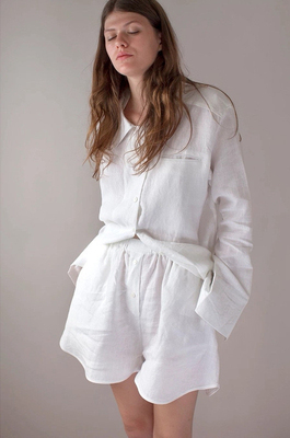 银泰家夏天的亚麻套装 宽松休闲～ 亚麻材质 宽松慵懒 舒适有型