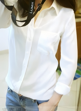 2024春款新款百搭EQ白色单口袋真丝双绉职业女性必留款女士衬衫