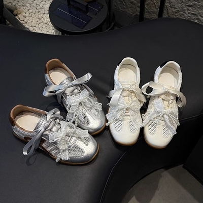 纯手工diy珍珠蝴蝶结鞋带