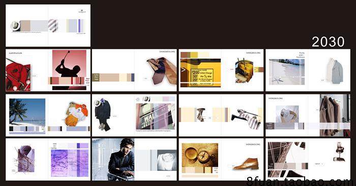 国外男装男士配饰品牌领带产品宣传册画册CDR素材模板