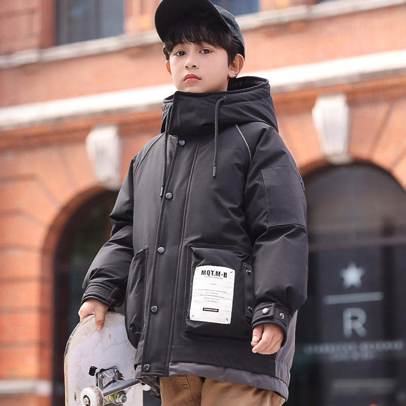 断码清仓冬季工装连帽加厚羽绒服