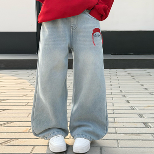 女童加绒阔腿裤套装2025新款冬季半拉链连帽卫衣中大童休闲两件套