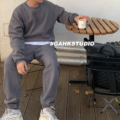 欧美高街加绒保暖卫衣套装