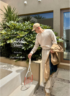 GAHKSTUDIO 秋冬款老钱风加厚亨利领保暖T恤 3色