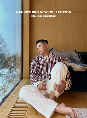 GAHKSTUDIO「纽约上东区老钱」新年配色高级感千鸟格毛衣