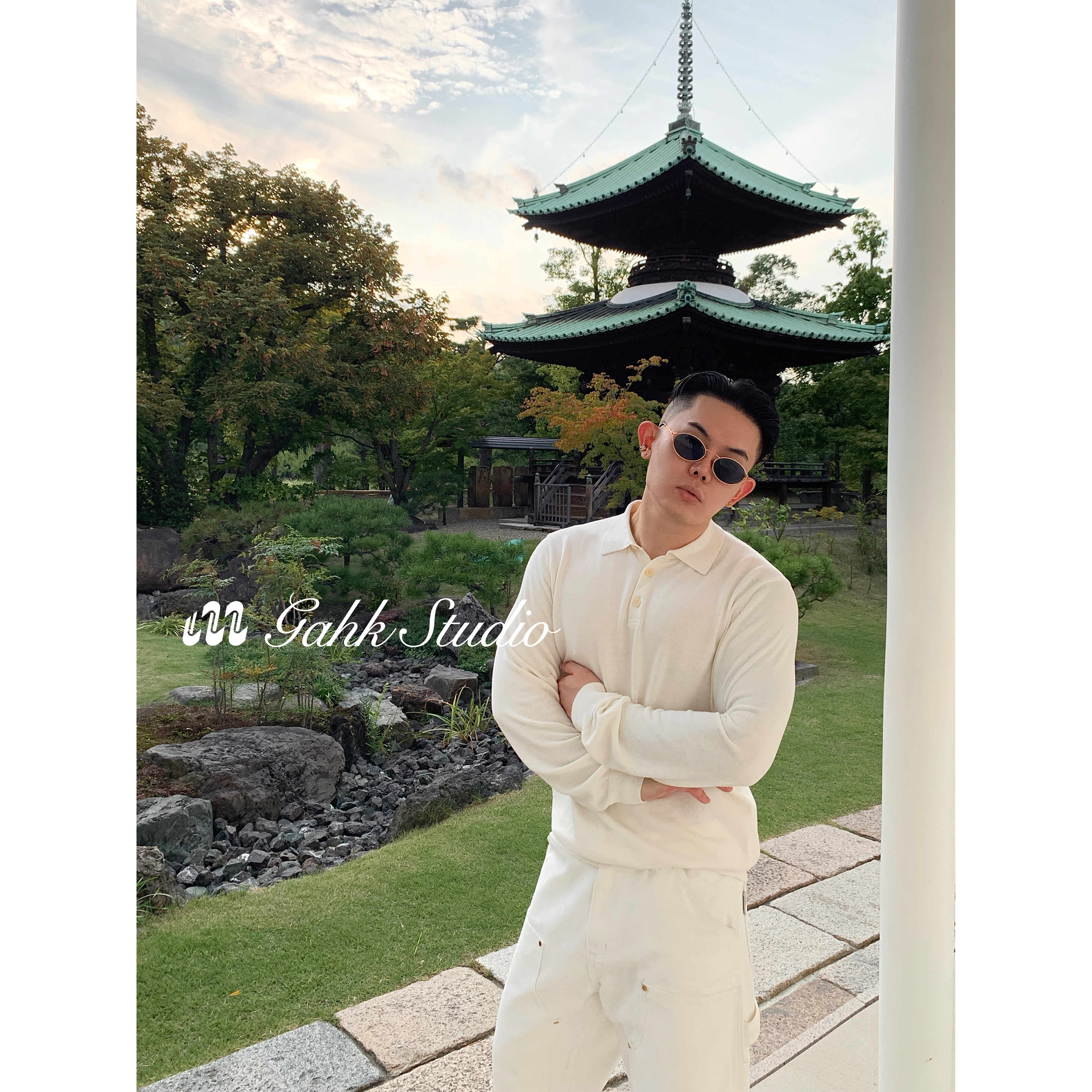 GAHKSTUDIO新贵风经典帅气极简薄款针织长袖polo显身材帅气3色