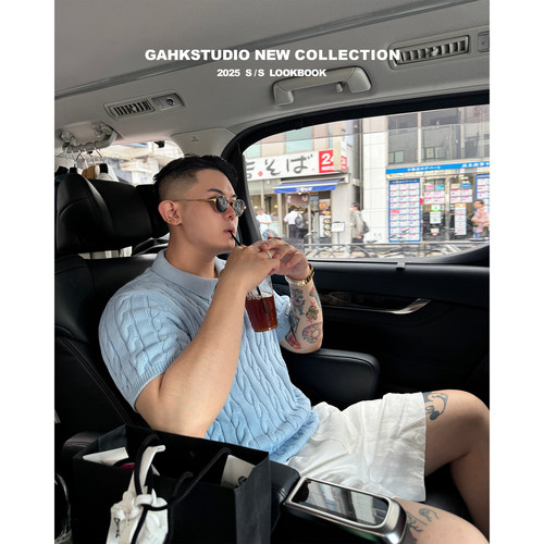 高级感老钱风针织polo短袖T恤