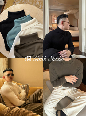 GAHKSTUDIO「美利奴羊毛」长期主义老钱高级质感男士高领针织衫