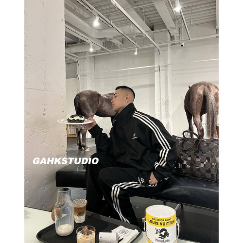 奢潮宽松运动休闲长裤