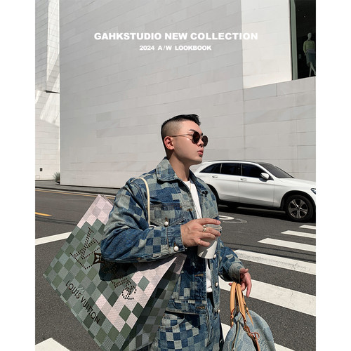 GAHKSTUDIO 「店主私服」定制半年良心版本大秀款棋盘格牛仔套装